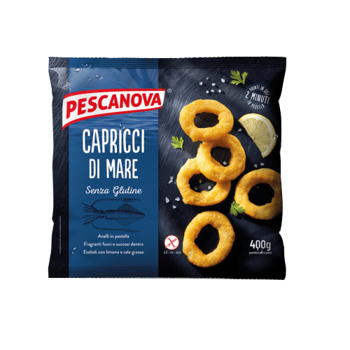 PESCANOVA CAPRICCI DI MARE ANELLI ALLA ROMANA PASTELLATI E SURGELATI SENZA GLUTINE 400 G - Farmacia Murachelli Di Putelli dr. Giovanni