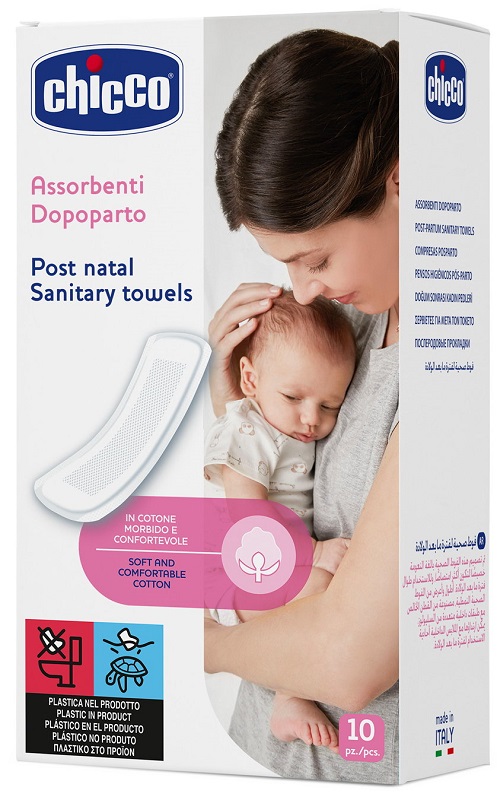 CHICCO MAMMA DONNA ASSORBENTI POSTPARTO COTONE 10 PEZZI - Farmacia Murachelli Di Putelli dr. Giovanni