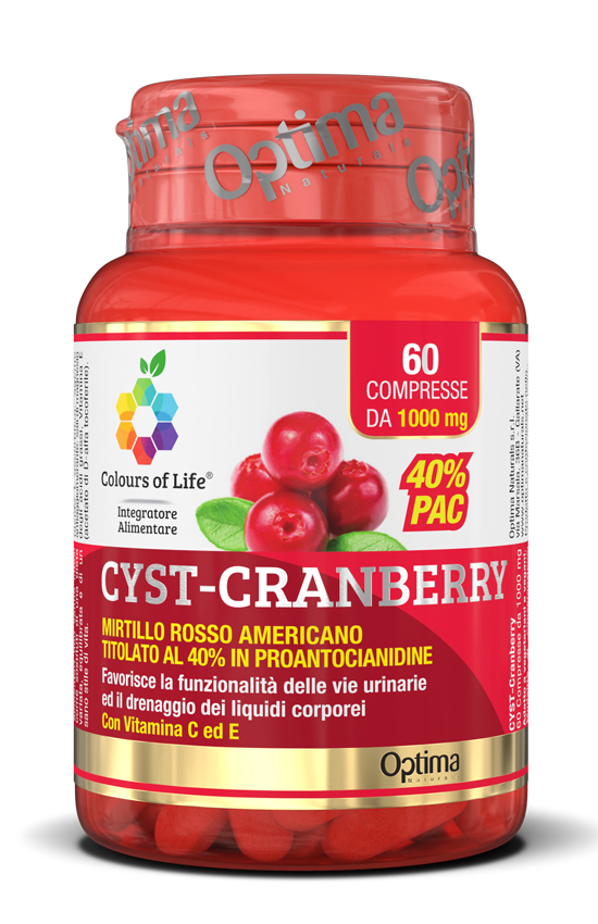 COLOURS OF LIFE CYST-CRANBERRY CON VITAMINA C E 60 COMPRESSE 1000 MG - Farmacia Murachelli Di Putelli dr. Giovanni