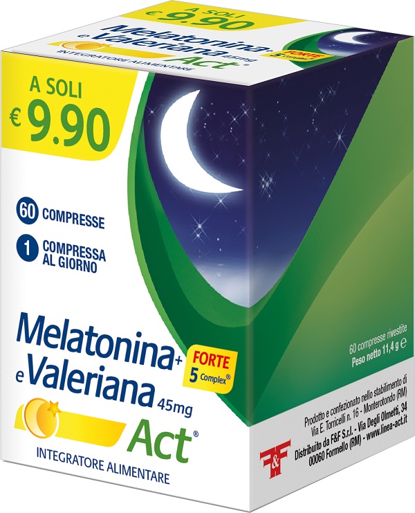 MELATONINA+FORTE 5 COMPLEX E VALERIANA ACT 60 COMPRESSE - Farmacia Murachelli Di Putelli dr. Giovanni