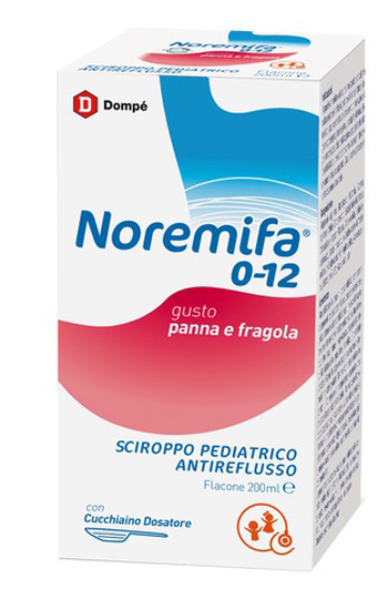 SCIROPPO PEDIATRICO ANTIREFLUSSO NOREMIFA 0-12 FLACONE 200 ML GUSTO PANNA E FRAGOLA - Farmacia Murachelli Di Putelli dr. Giovanni