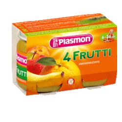PLASMON OMOGENEIZZATO 4 FRUTTI 2 X 104 G - Farmacia Murachelli Di Putelli dr. Giovanni