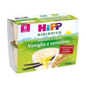 HIPP BIO HIPP BIO MERENDA AL LATTE VANIGLIA SEMOLINO 4X100 G - Farmacia Murachelli Di Putelli dr. Giovanni