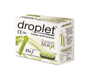 LANCETTE PUNGIDITO DROPLET COMFORT MAX GAUGE 33 25 PEZZI - Farmacia Murachelli Di Putelli dr. Giovanni