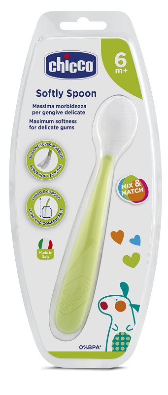 CHICCO CUCCHIAIO MORBIDO SILICONE 6M+ VERDE UP - Farmacia Murachelli Di Putelli dr. Giovanni