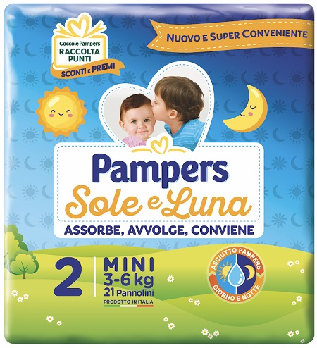 PANNOLINO PER BAMBINO PAMPERS SOLE & LUNA FLASH MINI 21 PEZZI - Farmacia Murachelli Di Putelli dr. Giovanni
