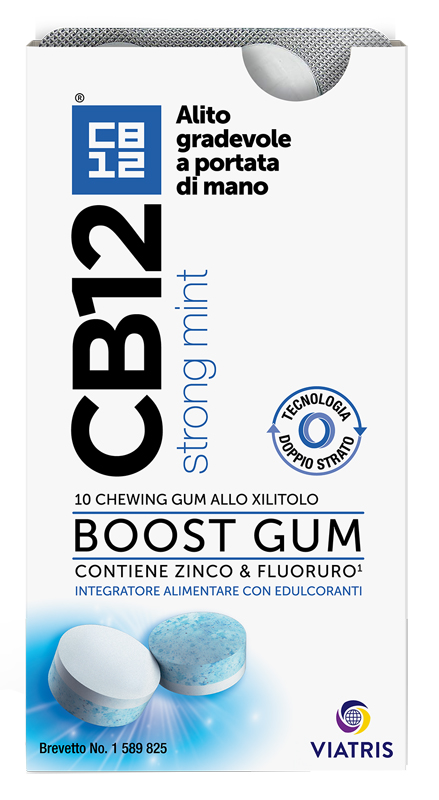 CB12 BOOST 10 CHEWING-GUM ZINCO E FLUORURO NEW FORMULATION - Farmacia Murachelli Di Putelli dr. Giovanni