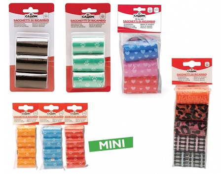 SACCHETTI RICARICA COLORATI 8 CONFEZIONI DA 10 ROTOLI COMPOSTI DA 20 SACCHETTI - Farmacia Murachelli Di Putelli dr. Giovanni
