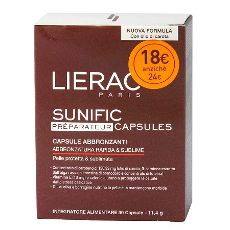 LIERAC SUNIFIC PREPARATEUR BLISTER 30 CAPSULE 12 G - Farmacia Murachelli Di Putelli dr. Giovanni