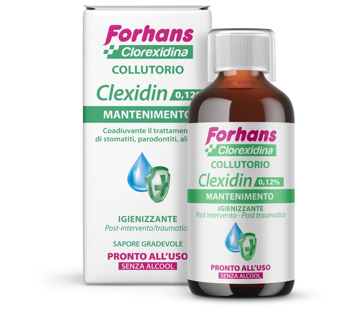 FORHANS COLLUTORIO CON CLOREXIDINA 0,12 CLEXIDIN SENZA ALCOOL 200 ML - Farmacia Murachelli Di Putelli dr. Giovanni