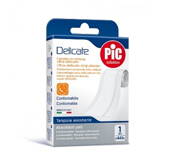 CEROTTO PIC DELICATE STRISCIA BIANCA CON TAMPONE ANTIBATTERICO CM 8X0,5 M - Farmacia Murachelli Di Putelli dr. Giovanni