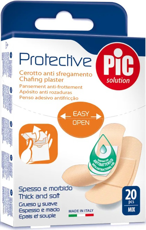 CEROTTO PIC PROTECTIVE MIX ANTIBATTERICO ANTISFREGAMENTO CON TAMPONE 20 PEZZI - Farmacia Murachelli Di Putelli dr. Giovanni