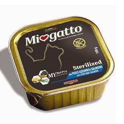 MIOGATTO STERIL PESCE AZZURRO/SALMONE GRAIN FREE 100 G - Farmacia Murachelli Di Putelli dr. Giovanni