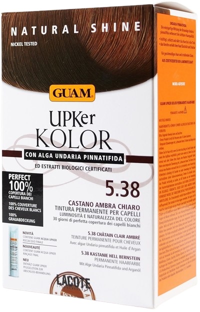 GUAM UPKER KOLOR TINTA CAPELLI 5,38 CASTANO AMBRA CHIARO CON ALGA UNDARIA PINNATIFIDA - Farmacia Murachelli Di Putelli dr. Giovanni
