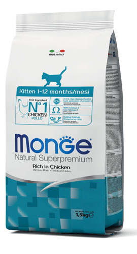 MONGE NATURAL SUPERPREMIUM SECCO GATTO KITTEN 1/12 MONTHS 1,5 KG - Farmacia Murachelli Di Putelli dr. Giovanni