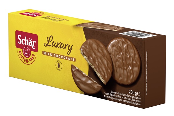 SCHAR LUXURY BISCOTTI DI PASTA FROLLA RICOPERTI DI CIOCCOLATO AL LATTE 200 G - Farmacia Murachelli Di Putelli dr. Giovanni