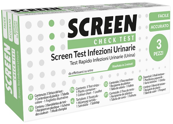 SCREEN TEST LEUCOCITI SANGUE NITRITO E PROTEINA URINA SCREEN TEST INFEZIONI VIE URINARIE 3 PEZZI - Farmacia Murachelli Di Putelli dr. Giovanni