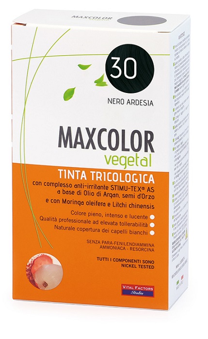 MAXCOLOR VEGETAL TINTA TRICOLOGICA 30 NERO ARDESIA 140 ML - Farmacia Murachelli Di Putelli dr. Giovanni