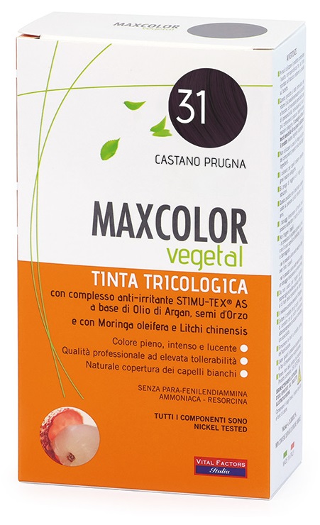 MAXCOLOR VEGETAL TINTA TRICOLOGICA 31 CASTANO PRUGNA 140 ML - Farmacia Murachelli Di Putelli dr. Giovanni