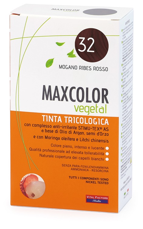 MAXCOLOR VEGETAL TINTA TRICOLOGICA 32 MOGANO RIBES ROSSO 140 ML - Farmacia Murachelli Di Putelli dr. Giovanni