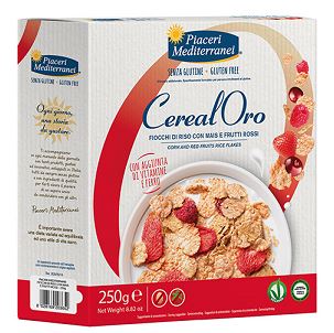 PIACERI MEDITERRANEI CEREALORO FIOCCHI DI RISO CON MAIS E FRUTTI ROSSI 250 G - Farmacia Murachelli Di Putelli dr. Giovanni