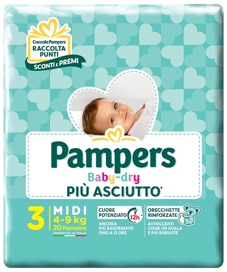 PAMPERS BABY DRY DOWNCOUNT MIDI 20 PEZZI - Farmacia Murachelli Di Putelli dr. Giovanni