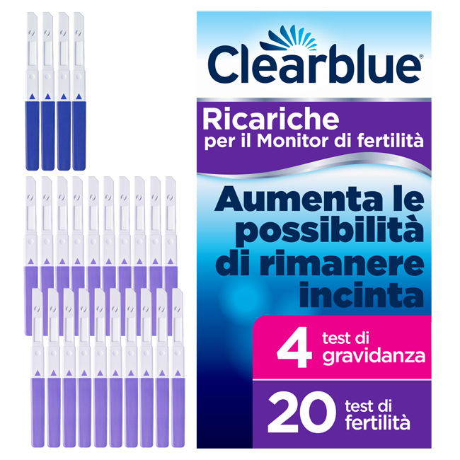 MONITOR DI FERTILITA' CLEARBLUE ADVANCED IN STICK 20 PEZZI + 4 TEST DI GRAVIDANZA - Farmacia Murachelli Di Putelli dr. Giovanni