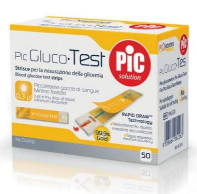 STRISCE MISURAZIONE GLICEMIA PIC GLUCOTEST 50 PEZZI - Farmacia Murachelli Di Putelli dr. Giovanni
