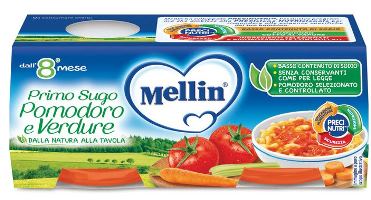 MELLIN PRIMO SUGO POMODORO E VERDURE 2 VASETTI DA 80 G - Farmacia Murachelli Di Putelli dr. Giovanni