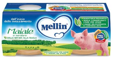 MELLIN OMOGENEIZZATO MAIALE CON VERDURE 2 PEZZI X 80 G - Farmacia Murachelli Di Putelli dr. Giovanni