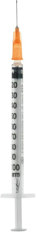 SIRINGA PER INSULINA EXTRAFINE 1ML 100 UI AGO REMOVIBILE 25 GAUGE 0,5X16 MM 1 PEZZO - Farmacia Murachelli Di Putelli dr. Giovanni