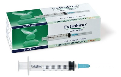 SIRINGA EXTRAFINE 5 ML GAUGE 23 0,60X30MM 10 PEZZI - Farmacia Murachelli Di Putelli dr. Giovanni