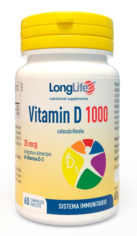 LONGLIFE VITAMIN D 1000UI 60 COMPRESSE RIVESTITE - Farmacia Murachelli Di Putelli dr. Giovanni