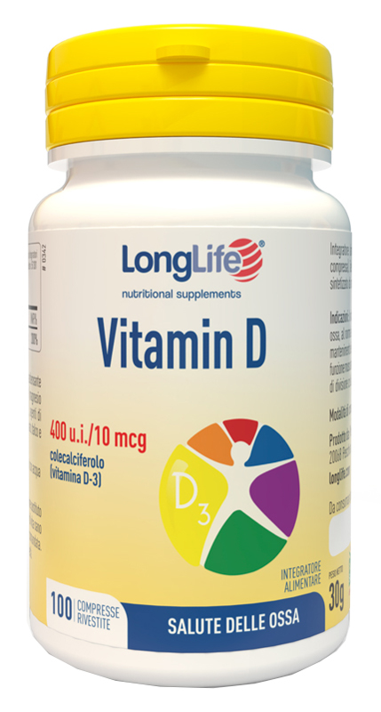 LONGLIFE VITAMIN D 400UI 100 COMPRESSE RIVESTITE - Farmacia Murachelli Di Putelli dr. Giovanni