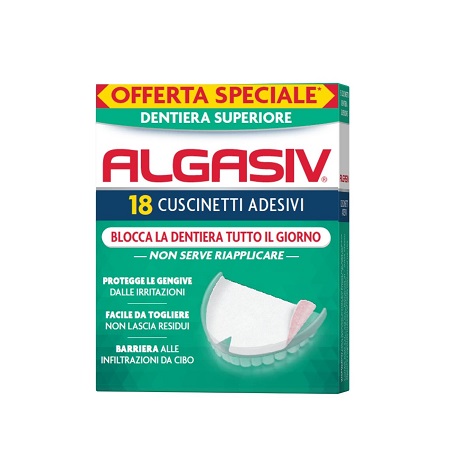 ALGASIV ADESIVO PER PROTESI DENTARIA SUPERIORE 15 PEZZI OFFERTA SPECIALE + 3 PEZZI - Farmacia Murachelli Di Putelli dr. Giovanni