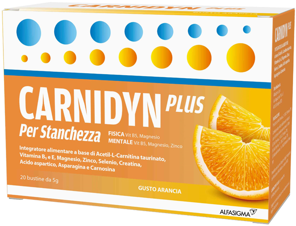 CARNIDYN PLUS 20 BUSTINE DA 5 G GUSTO ARANCIA - Farmacia Murachelli Di Putelli dr. Giovanni