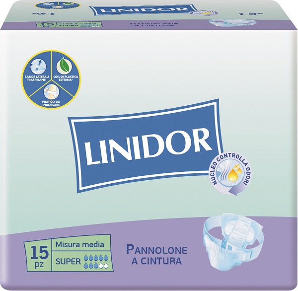 PANNOLONE LINIDOR SUPER PANNOLINO A CINTURA MM 15 PEZZI - Farmacia Murachelli Di Putelli dr. Giovanni