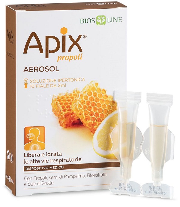 APIX PROPOLI AEROSOL 10 FIALE MONODOSE X 2 ML BIOSLINE - Farmacia Murachelli Di Putelli dr. Giovanni