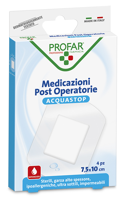 ACQUASTOP MEDICAZIONE POST OPERATORIA 7,5X10 CM PROFAR MED 4 PEZZI - Farmacia Murachelli Di Putelli dr. Giovanni