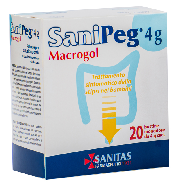 SANIPEG MACROGOL POLVERE PER SOLUZIONE ORALE 20 BUSTINE DA 4 G - Farmacia Murachelli Di Putelli dr. Giovanni