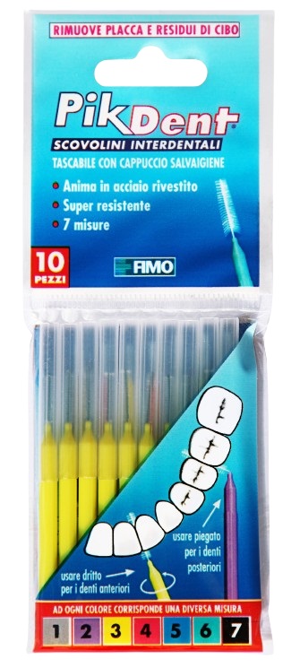 PIKDENT STUZZICOLINO 3 GIALLO 10 PEZZI - Farmacia Murachelli Di Putelli dr. Giovanni