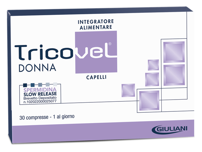 TRICOVEL DONNA INTEGRATORE ALIMENTARE CON NUTRIENTI SPECIFICI PER CAPELLI 30 COMPRESSE - Farmacia Murachelli Di Putelli dr. Giovanni