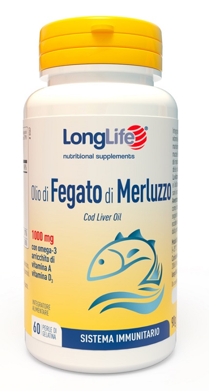 LONGLIFE OLIO FEGATO MERLUZZO 1000 MG 60 PERLE IN GELATINA - Farmacia Murachelli Di Putelli dr. Giovanni