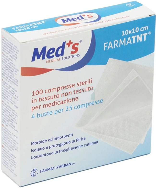 GARZA COMPRESSA MEDS TESSUTO NON TESSUTO 10X10CM 100 PEZZI - Farmacia Murachelli Di Putelli dr. Giovanni