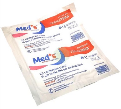 GARZA COMPRESSA IDROFILA MEDS FARMATEXA 12/8 20X20CM 25 PEZZI - Farmacia Murachelli Di Putelli dr. Giovanni