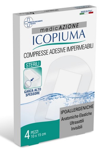 ICOPIUMA GARZA COMPRESSA MEDICATA POSTOPERATORIA 10X15 CM 4 PEZZI - Farmacia Murachelli Di Putelli dr. Giovanni