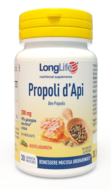 LONGLIFE PROPOLI D'API 30 COMPRESSE MASTICABILI - Farmacia Murachelli Di Putelli dr. Giovanni