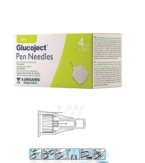 AGO PER PENNA DA INSULINA GLUCOJECT LUNGHEZZA 4 MM GAUGE 32 100 PEZZI - Farmacia Murachelli Di Putelli dr. Giovanni