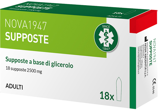 NOVA1947 GLICEROLO 2500MG SUPPOSTE ADULTI 18 PEZZI - Farmacia Murachelli Di Putelli dr. Giovanni