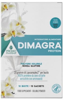 DIMAGRA PROTEIN POLVERE SOLUBILE GUSTO VANIGLIA 10 BUSTINE - Farmacia Murachelli Di Putelli dr. Giovanni